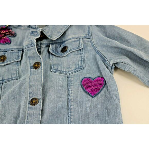 Carter's Girls Blue Button Down Heart Jacket Casual Winter Fall Youth Size 8 - Picture 5 of 7